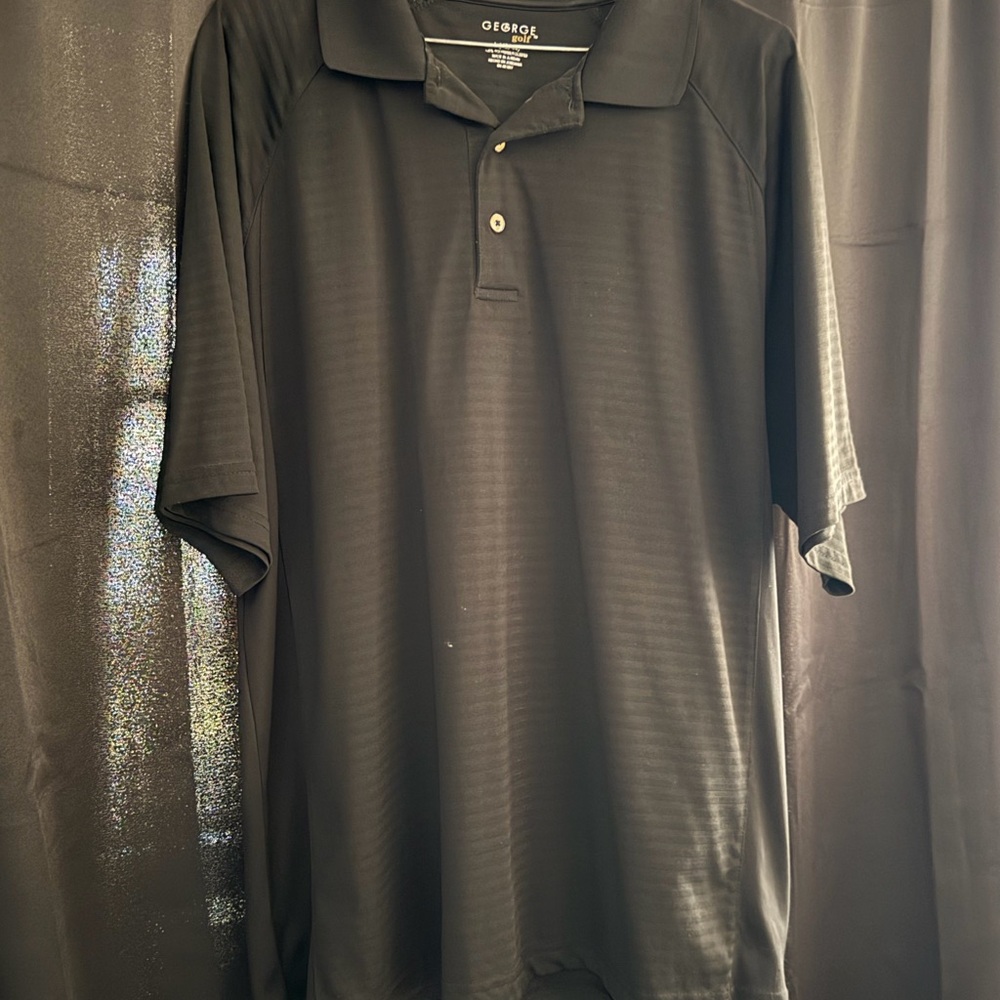 George Golf Men’s Black Polo Shirt - Short Sleeve Performance